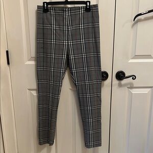 Ann Taylor Gray Plaid Skinny Pants